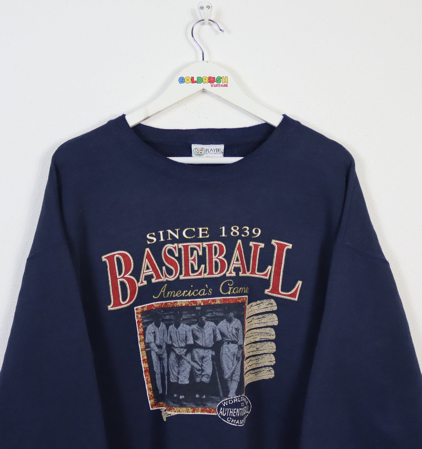 VINTAGE BASEBALL SWEATER L